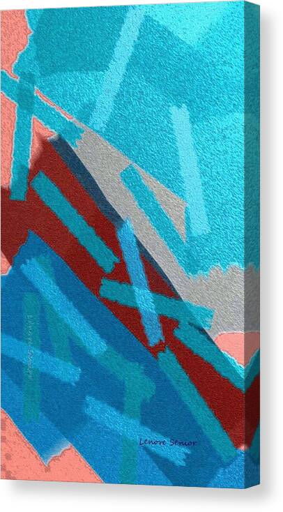 Abstract Canvas Print featuring the mixed media Abstract - Mountains by Lenore Senior