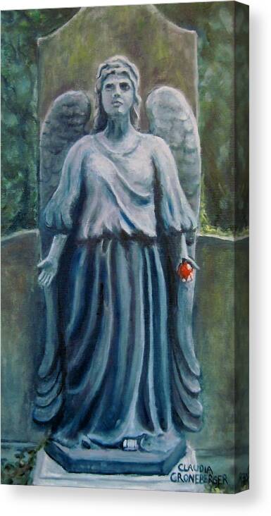Angel Canvas Print featuring the painting And So It Goes by Claudia Croneberger