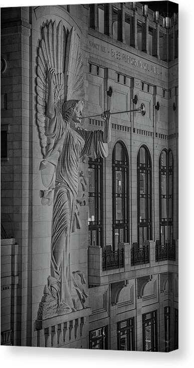 Bass Performance Hall Canvas Print featuring the photograph Angelic Herald - Bass Hall by Stephen Stookey