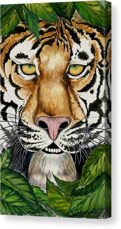 Art Canvas Print featuring the painting Be Like A Tiger by Carol Sabo