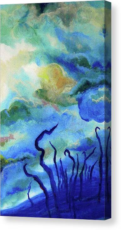 Chalk Pastel Canvas Print featuring the pastel Blue Floyd by Leizel Grant
