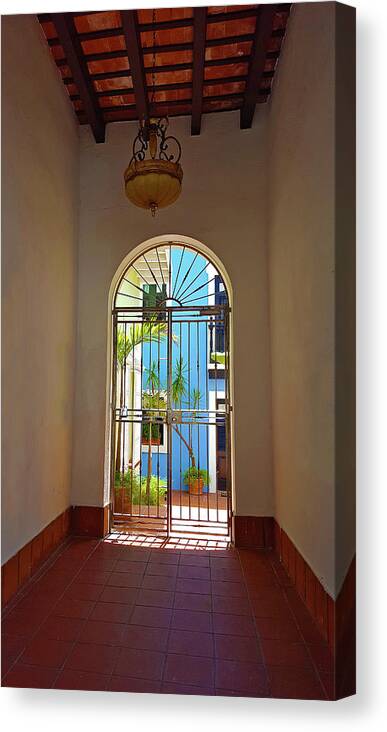 Open Patio Canvas Print featuring the photograph Blue Patio by Guillermo Rodriguez