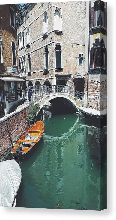Landscape Canvas Print featuring the photograph Boat by Katharina Mueller
