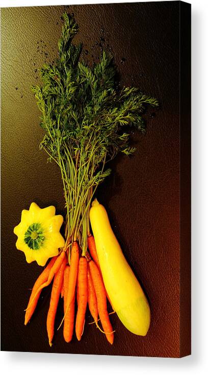 Vegetables Canvas Print featuring the photograph Carrots and Squash by Allen Nice-Webb