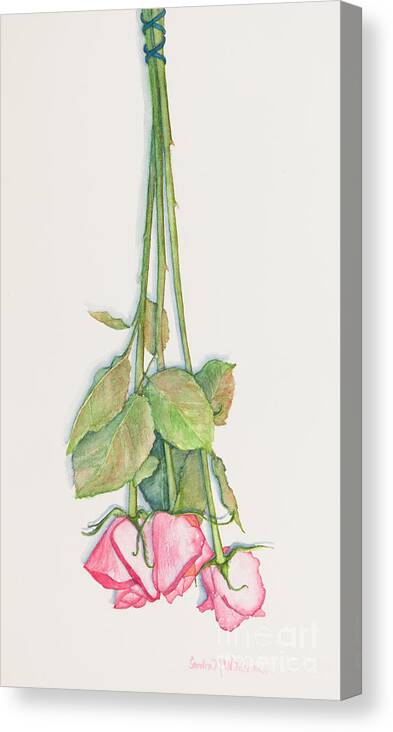 Roses Canvas Print featuring the painting Drying Out by Sandra Neumann Wilderman