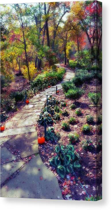 Garden Canvas Print featuring the mixed media Enter the Autumn Garden by Stacie Siemsen