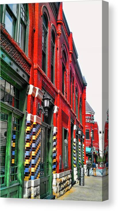 Fort Worth Building Canvas Print featuring the photograph Facade of Color by Douglas Barnard