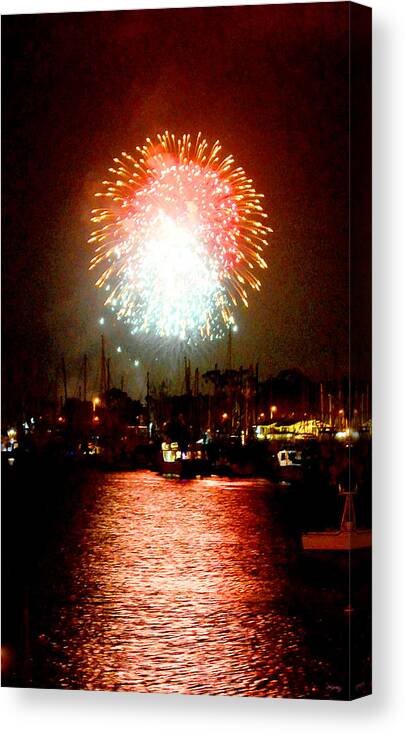 Fireworks Canvas Print featuring the photograph Fireworks Over Dana Point Harbor by Glenn McCarthy Art and Photography
