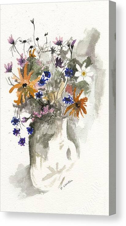 Flower Canvas Print featuring the painting Flower study fifteen by Darren Cannell