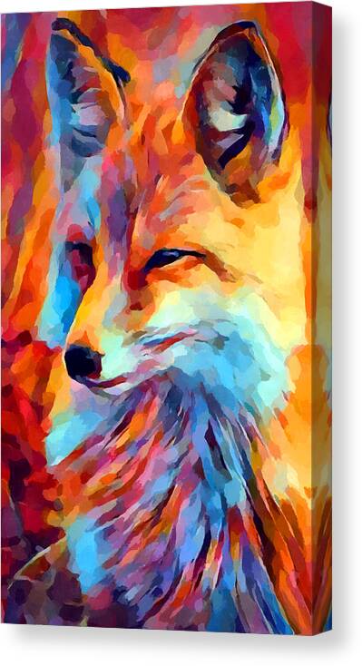 Fox Canvas Print featuring the painting Fox Watercolor by Chris Butler