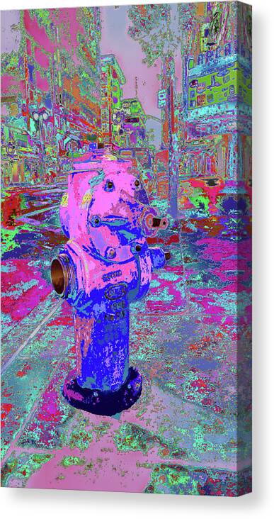 Find U'r Love Found Canvas Print featuring the photograph hydrant in L.A. 4 by Kenneth James