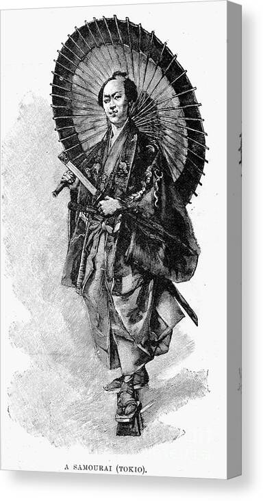 1893 Canvas Print featuring the photograph Japan: Samurai, 1893 by Granger