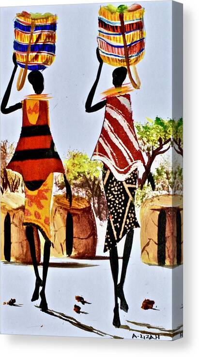 African Artists Canvas Print featuring the painting L-252 by Albert Lizah