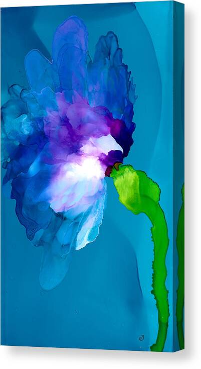 Flower Canvas Print featuring the painting La Fleur by Eli Tynan