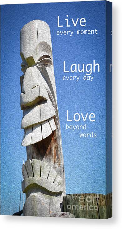 Poster Canvas Print featuring the photograph Live Laugh Love by Lisa Kilby