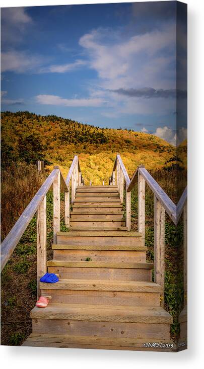 Cabot Trail Canvas Print featuring the photograph Lost Shoes on the Stairs to the Sky by Ken Morris