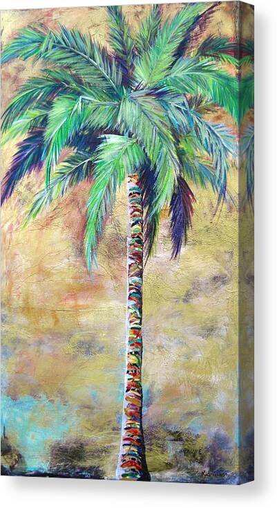 Gold Canvas Print featuring the painting Mystic Palm by Kristen Abrahamson