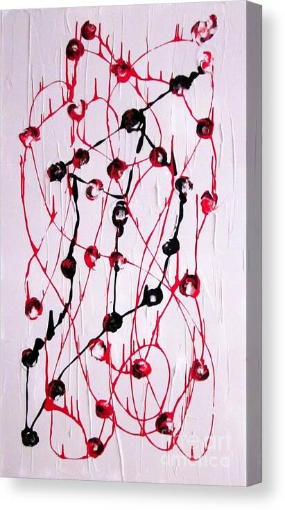Drip-painting Influenced By Jackson Pollock Canvas Print featuring the painting Network 2 by Pilbri Britta Neumaerker