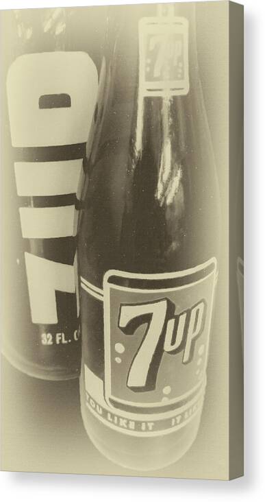 Old School 7up Canvas Print featuring the photograph Old School 7up by David Millenheft