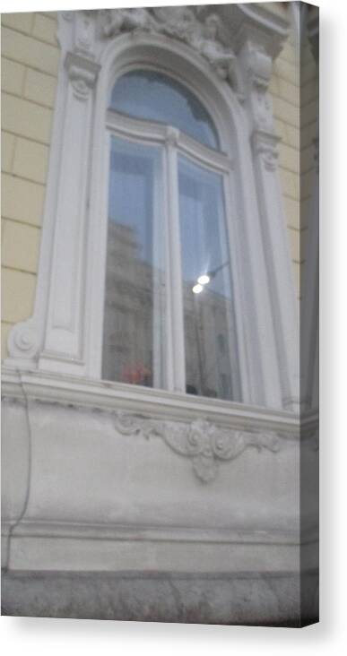 Old Window Canvas Print featuring the photograph Old window with reflections by Anamarija Marinovic