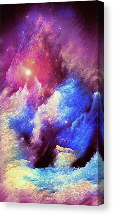 Universe Panorama Canvas Print featuring the painting Out of Time and Space - 02 by AM FineArtPrints