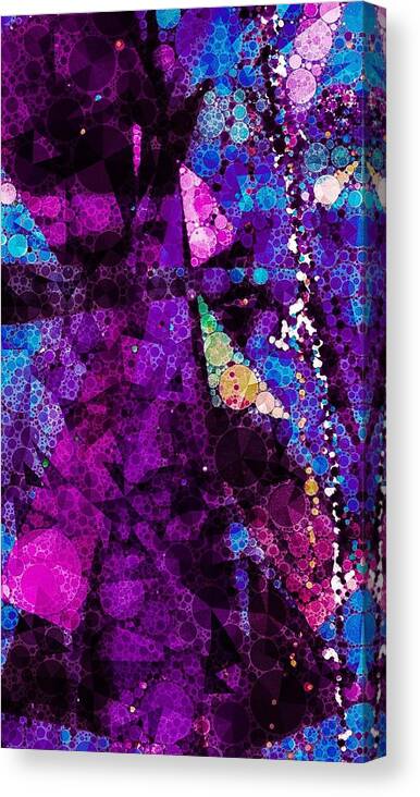 Abstract In Deep Purple And Blue Canvas Print featuring the digital art Purple Spring by Steven Boland