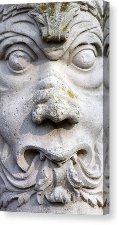 Sculpture Canvas Print featuring the photograph Sculpture at the main entrance of the Corvey monastery by Eva-Maria Di Bella