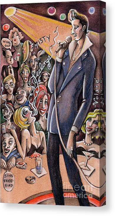 Music Canvas Print featuring the drawing Singing Standards by Valerie White