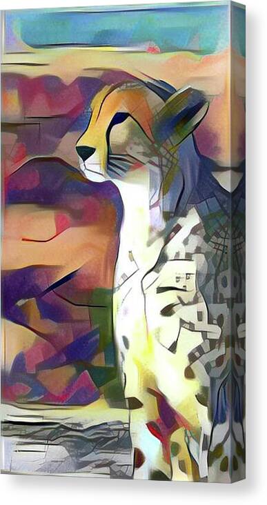 Cheetah Canvas Print featuring the photograph Sitting Cheetah by Gini Moore