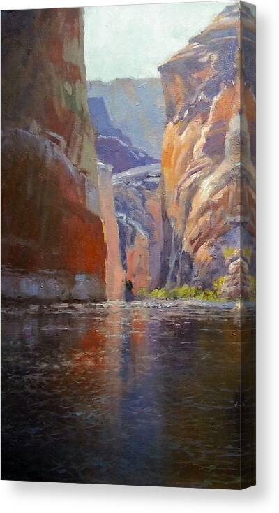  Canvas Print featuring the painting Teapot Point Colorado River by Jessica Anne Thomas