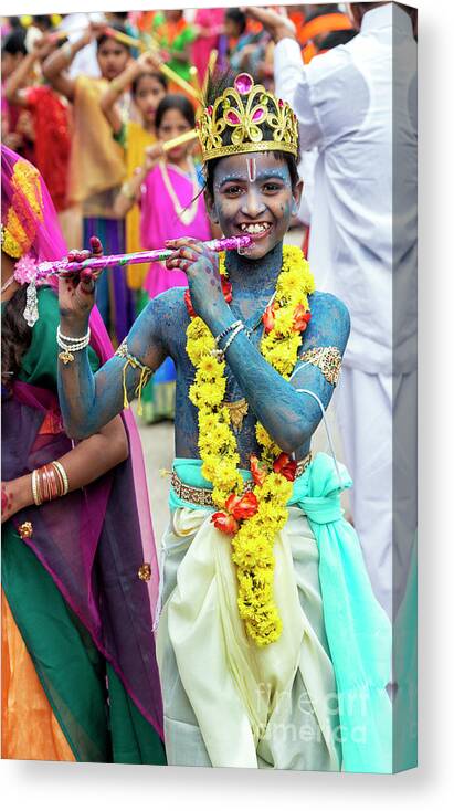 Krishna Canvas Print featuring the photograph The Boy Krishna by Tim Gainey