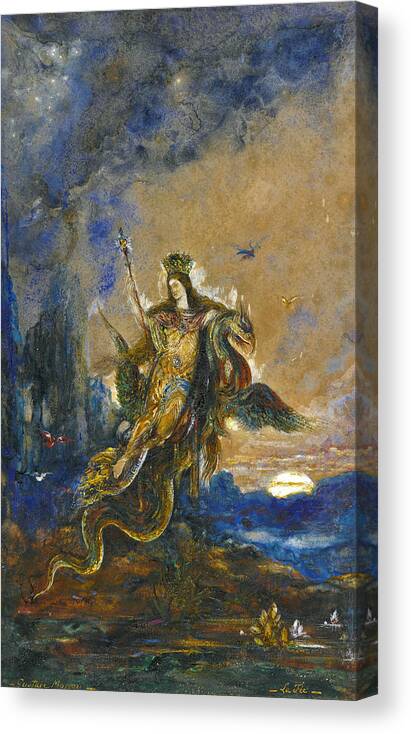 Gustave Moreau Canvas Print featuring the drawing The Fairy by Gustave Moreau