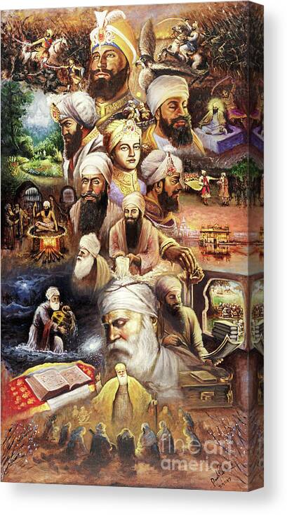 Sikhism Canvas Print featuring the painting The Path by Art of Raman