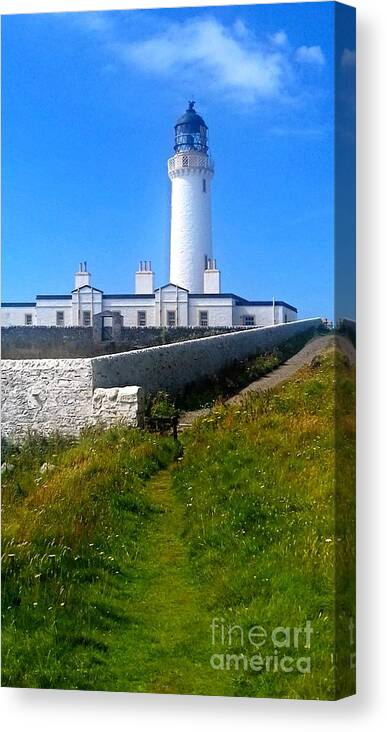 Lighthouse Canvas Print featuring the photograph The Path To The Lighthouse Gate by Joan-Violet Stretch