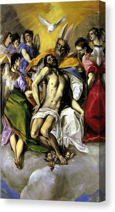 The Trinity Canvas Print featuring the painting The Trinity by El Greco