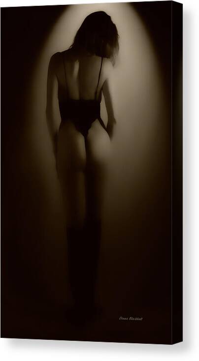 Woman Canvas Print featuring the photograph Through The Keyhole by Donna Blackhall