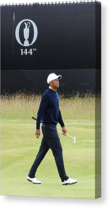 Tiger Woods Canvas Print featuring the photograph Tiger at the 144th Open by Tony LLoyd
