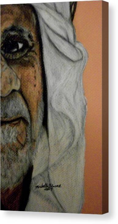 Portrait Canvas Print featuring the drawing Wisdow Eye by Michelle Gilmore