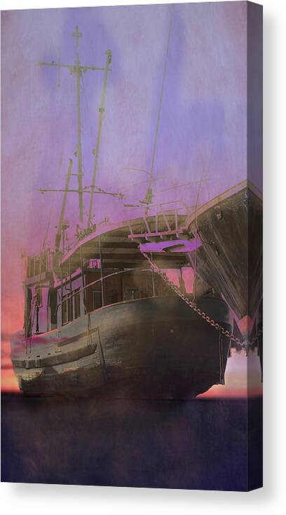 Boats Canvas Print featuring the photograph Abandoned boats Abstract by Cathy Anderson