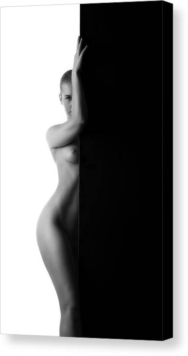 Nude Canvas Print featuring the photograph Black And White by Aurimas Valevi?ius