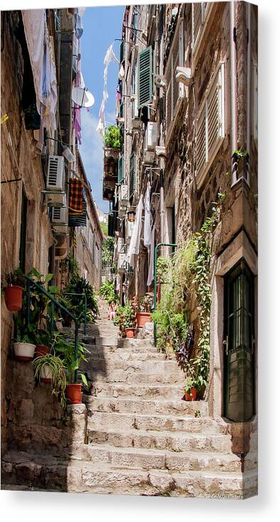 Dubrovnik Canvas Print featuring the photograph Dubrovnik streets 6 by Weston Westmoreland