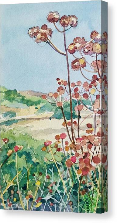 Malibou Lake Canvas Print featuring the painting Calabasas Seedheads by Luisa Millicent