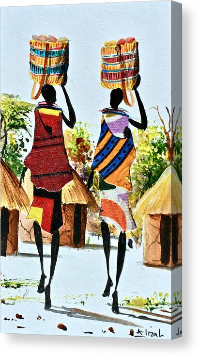 African Art Canvas Print featuring the painting L-275 by Albert Lizah