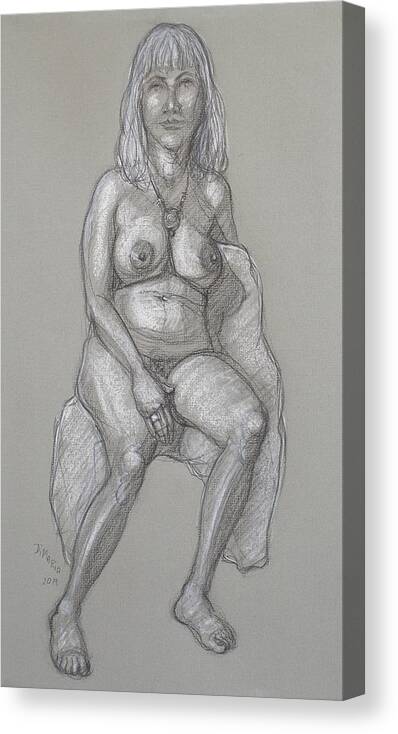 Realism Canvas Print featuring the drawing Lori Seated #4 by Donelli DiMaria