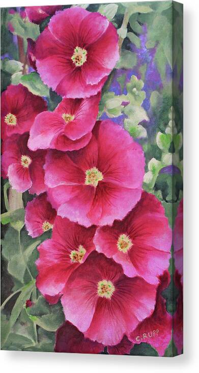 Oh So Pink Canvas Print featuring the painting Oh So Pink by Carol J Rupp