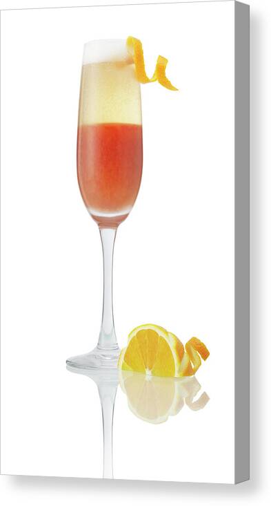 White Background Canvas Print featuring the photograph Orange Cocktail Champagne by Jeremy Hudson
