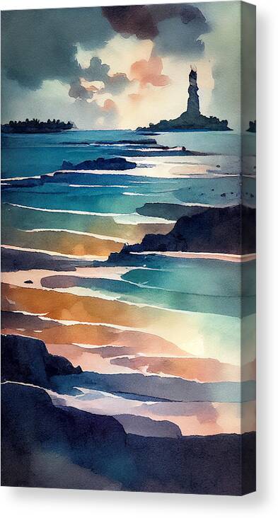Modern Canvas Print featuring the painting BORA BORA BEACH in the style of Erin Hanson detailed 6f7645cd5b 6455633e645 645043ef 043eab 962 #1 by Timeless Images Archive
