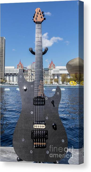 New York Canvas Print featuring the photograph Fatfinger Carbon Fiber Guitar #3 by Jason Wicks