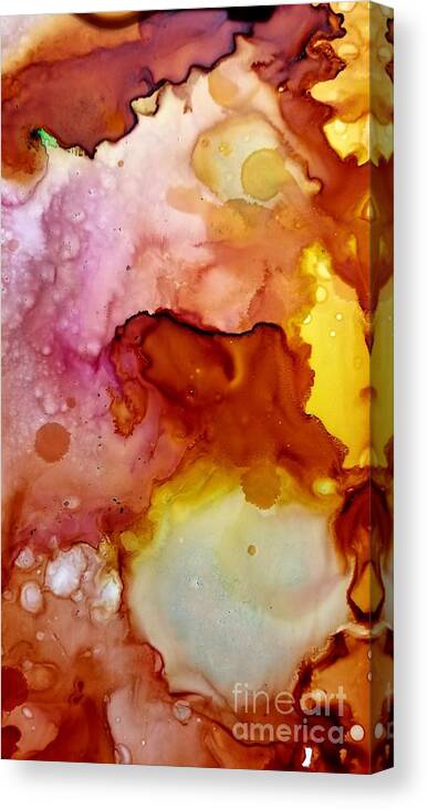 Alcohol Ink Canvas Print featuring the mixed media Orange Sunshine No 1 in Alcohol Ink by Expressions By Stephanie