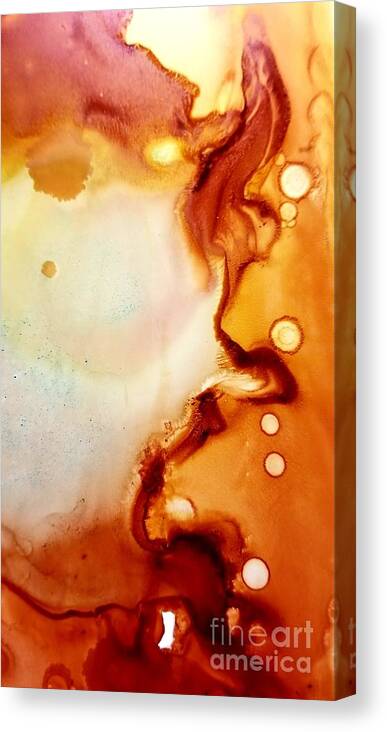 Alcohol Ink Canvas Print featuring the mixed media Orange Sunshine No 2 in Alcohol Ink by Expressions By Stephanie
